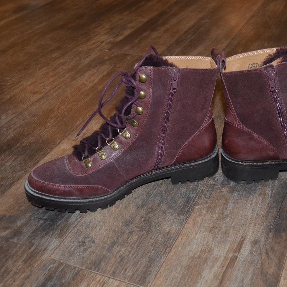 NEW -Lucky Brand Maroon Boot - Picture 2 of 10